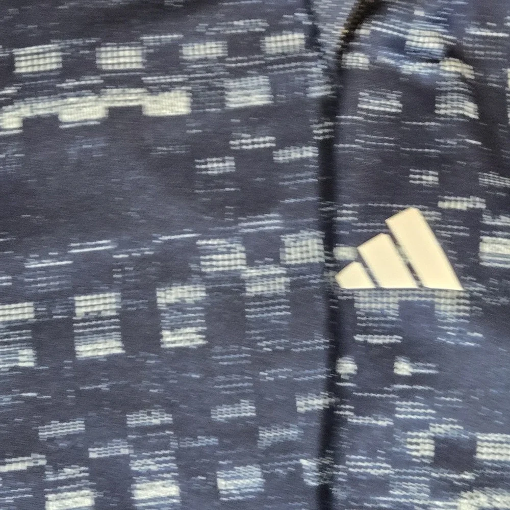 Adidas 1/4 Zip Sweatshirt Mens XL Navy Blue Geometric Print Pullover